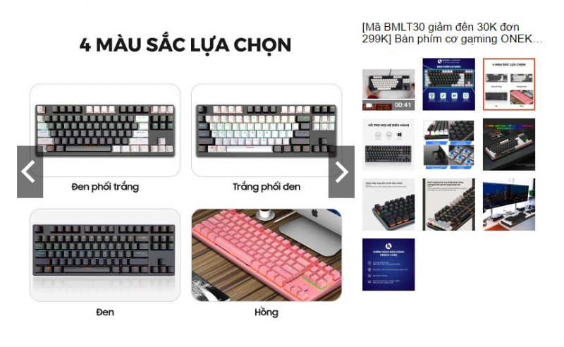 Bàn phím cơ gaming ONEKA KB01