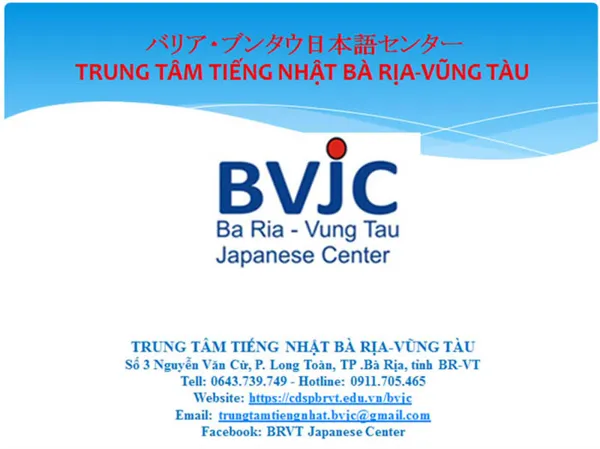 Trung Tâm Nhật ngữ BVJC 2